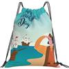 Generic Zaino con Coulisse Happy Columbus Day Sacchetta Sportiva Leggero Sacca da Palestra Impermeabile Borsa con Coulisse per Viaggi Unisex Scuola