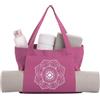 HEBEOT Borsa per tappetino da yoga in tela con cerniera, con cinghia regolabile per tappetini spessi fino a 8 mm, grande capacità, borsa da palestra per donne e uomini (rosso rosa)
