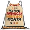 Generic Zaino con Coulisse Native American Heritage Month Borsa con Coulisse Pieghevole Sacca da Palestra Impermeabile Sacchetta Sportiva per Unisex Spiaggia Vacanze