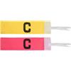 YUKOFE 10 Pezzi Calcio Header Gioco Brassard Bracciale Pasta Elastica Avvolgimento Parola C Colore Brillante Tessuto di Nylon Regolabile per Calcio Corsa Sport Giochi di Squadra Giallo (Yellow)