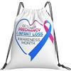 Generic Zaino con Coulisse Pregnancy & Infant Loss Awareness Month Drawstring Backpack Pieghevole Borsa con Coulisse Grande capacità Sacchetta Sportiva per Unisex Viaggi Scuola