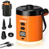 YUWEIC Pompa ad aria portatile per gonfiabili con batteria da 5000 mAh e luce da campeggio, pompa elettrica ultraveloce da 280 l/min, per gonfiare e sgonfiare per materassi ad aria, galleggianti per