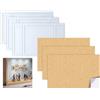 Lewtemi 6 fogli di carta da parati e pavimenti in miniatura per casa delle bambole con pellicola adesiva e colla, mini decorazioni fai da te, accessori per casa delle bambole in miniatura, 30,5 x 20,3