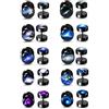 Zysta 10 paia di orecchini da 10 mm, in acciaio inox, finti dilatatori per orecchio, dilatatori per orecchio, per uomo e donna e Acciaio inossidabile, colore: Spazio