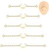 6ixGosh Set di 5 piercing per naso in acciaio chirurgico, con doppia narice, per donne e uomini, nero, oro, argento