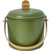 Pebbly - Secchio per compost da interno in acciaio con manico in bambù - Ø 19 x 21,5 cm - Include filtro antiodore al carbone, Secchio elegante, durevole, leggero e robusto, a prova di perdite