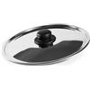 Zanetti, Coperchio in Inox, Coperchio Acciaio Inox, Diametro 32 cm, Manico Plastica, Adatto a Pentole e Padelle, Lavabile in Lavastoviglie