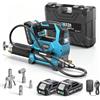 Seesii 12.000PSI Ingrassatore a Batteria con 2 Batterie (compatibili Anche con batterie Makita da 18 V), 3 velocità, Motore Brushless, 3 Testina Ingrassatore, Tubo da 1.2m, per Attrezzature Pesanti