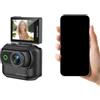 Risveglio Per Action Camera Panoramica Compatta con Anti-Shake, Supporto Magnetico WiFi Outdoor Ciclismo e Avventure, Bianco Arancione
