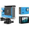 adsfvjndjcvdjcnjzsd Action Camera sportiva DV 4K WiFi mini antenna esterna impermeabile fotocamera subacquea fotocamera sportiva Time Lapse (colore: blu Dimensioni: piccolo)