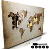 BAKAJI Lavagna Magnetica Scrivibile e Cancellabile da Parete, Lavagnetta con 5 Calamite e 1 Pennarello, Bacheca Memo Board a Muro Ideale Cucina, Soggiorno, Ingresso, 60 x 40 cm (Cartina Vintage)