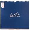 BusyB Busy B - Calendario da parete per la famiglia 2025 con vista settimanale per 5 membri - Blu e Oro - Pianificatore A4 con piani dei pasti, liste per la spesa, adesivi e tasca portaoggetti