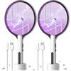 Deezee Zappamosche elettrico da 4500 V, 2 in 1, portatile, ricaricabile, con 3 strati di sicurezza per interni, casa, ufficio, cortile, patio, campeggio, confezione da 2