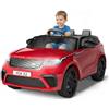 Garvee Land Rover - Auto elettrica per bambini, 2 posti, porte idrauliche, doppio motore, 12 V, telecomando 2,4 G, altoparlante, clacson, luci LED, sicurezza bambini da 3 a 6 anni, rosso