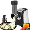 COOCHEER Grattugia elettrica, affettaverdure e frutta elettrica, 150 W, con 4 accessori e tubo di alimentazione grande, per verdure e frutta, senza BPA