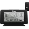 MEBUS digitale Funk Wetterstation mit Außensensor, Thermometer innen/aussen, Temperatur, batteriebetrieben, Wettervorhersage, Farbe: Schwarz, Modell: 40689