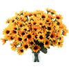 Uieke 6 fasci di girasoli artificiali, margherite, mamme, fiori finti per esterni, resistenti ai raggi UV, non sbiadiscono, 24 steli, arbusti verdi per interni ed esterni, casa, matrimonio, ufficio