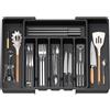 KOOSREEL Vassoio di utensili estensibile per cassetto,Range posate,Organizzatore di cassetti per la cucina, supporto di stoccaggio in plastica per posate, cucchiai, forchette ecc