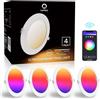 Lumary Faretti LED da Incasso per Cartongesso Wi-Fi 6W Ultrasottili RGBWW 480LM - APP Controllo Multi Colore Dim Musica Sincronizzare per Interni, Compatibile con Alexa Google Home - 4 Pezzi