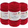 Stafil My Macramè 2 mm - Set 3 Gomitoli da 100 g (90 m) - Cordino Macramè in Cotone Riciclato per Borse, Decorazioni, Arazzi, Portachiavi e Crochet - Colore Rosso