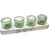 Cereria Di Giorgio Set da 4 Porta tealight rigato in vetro colorato - Colore Azzurro - Diametro 6,3 cm Altezza 6,5 cm - Cereria Di Giorgio