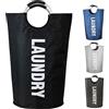 Armo Home Armo® - Cesto portabiancheria grande, pieghevole, autoportante, 90 l, colore: nero
