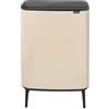 Brabantia Bo Touch Bin 2x30L, Pattumiera doppio scomparto extra large, Secchio Spazzatura soft touch per separazione rifiuti, Cestino salvaspazio per cucina o ripostiglio, Soft Beige