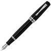 Montegrappa Penna stilografica ELMO 02 Jet Black | Penna in resina con inserti in acciaio inox | Pennino F | Elegante confezione regalo