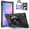 Gerutek Cover per Samsung Galaxy Tab S10 FE Plus / S10 FE+ 13.1 Pollici 2025, Custodia Antiurto con Supporto Cavalletto 360°/Cinghia a Mano/Spalla/Portapenne per Galaxy Tab S10 FE+, Nero