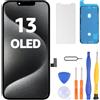 LL TRADER Schermo per iPhone 13 OLED 6,1'' e Kit di Riparazione | Display FHD con 3D Touch e Digitalizzatore, Dotato di Nastro Adesivo Impermeabile e Pellicola Protettiva
