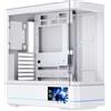 TZMRIT AC-02 - Case per PC con display LCD da 5,5 pollici, ATX a torre centrale con doppio vetro panoramico (bianco)