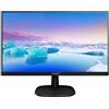 Philips 243V7QJABF Monitor 24 LED IPS FHD, 4 ms, 3 Side Frameless, Low Blue, Flicker Free, HDMI, Display Port, VGA, Casse Integrate, Attacco VESA, Nero