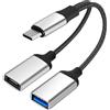 Wowfast Adattatore USB C OTG con ricarica rapida PD da 60 W, cavo OTG 2 in 1 con connettore USB-A e porta di ricarica di tipo C, compatibile con Chromecast Google TV, iPad Pro, Pi-KVM, stampante 3D, Samsung