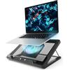 DEPGI Base di raffreddamento per computer portatile, con ventola mobile da 5,5 pollici, facile da pulire, sensore di temperatura automatico e controllo manuale a 3 velocità, ultra silenzioso ≤40 dB