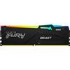 Kingston FURY Beast Nero RGB 128GB (2x64GB) 5600MT/s DDR5 CL36 DIMM Memoria Gaming per Computer Fissi Kit da 2 AMD EXPO/Intel XMP - KF556C36BBEAK2-128