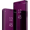 Nshkeji Custodia per Samsung Galaxy S24 Ultra, Clear View Flip a specchio, antiurto, sottile, originale, con funzione leggio, elegante specchio, pieghevole, per Samsung S24 Ultra 5G