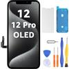 LL TRADER Schermo per iPhone 12/12 Pro OLED 6,1'' e Kit di Riparazione | Display FHD con 3D Touch e Digitalizzatore, Dotato di Nastro Adesivo Impermeabile e Pellicola Protettiva