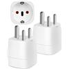 vutizal Adattatore Presa India - Vutizal 2 pezzi Adattatore Universale da Viaggio - Adattatore da 2 pin Europa a 3 pin per il India, Nepal, Sri Lanka, Mozambico tipo D
