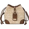 MEGAUK Mini borsa a tracolla in paglia da donna, stile vacanza, in tessuto, estiva, spiaggia, borsa a tracolla fatta a mano per le signore