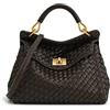 JW PEI Lucia Borsa a Mano da Donna-Tessuto Marrone Scuro