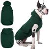 IECOii Calda felpa con cappuccio per cani di taglia grande, in pile, con foro per guinzaglio e tasca, felpa invernale per cani di taglia grande, per doberman, alano, verde, 4XL