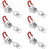 SMYJDMM Chiusura in metallo GH-4001, 6 pezzi, chiusura a leva, chiusura a barra, chiusura per cassetta, piccolo tenditore per leva al ginocchio, regolabile (100 kg/220 lbs)