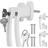 GETLITOOL 2 Paia Maniglia Bloccabile per Finestra con 8 Chiavi per Sicurezza Bambini 4PZ Maniglie per Porte Finestre a Battente con Serratura in Lega di Alluminio Mandrino 35mm - Bianco