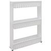 EYEPOWER Scaffale Stretto 12,5cm Portaoggetti Cucina Bagno 3 Livelli Ripiani Bianco