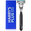 Harry's Plus: Rasoio da uomo - Manico premium e cartuccia per lama di rasoio - Sistema girevole avanzato - Kit da barba per uomo - Nero