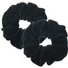 PIDOUDOU 2 elastici per capelli grandi in velluto di colore nero per donne Auldt grandi elastici per capelli corde