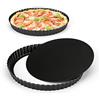 Gutsdoor Teglia per crostata da 25,4 cm con fondo rimovibile antiaderente per quiche rotonde per cottura