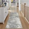 PureCozy Tappeto Corridoio 60x180cm Moderno Astratto Tappeti,Blu&Grigio