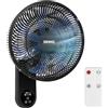 Duronic FN12 BK Ventilatore da Parete 34 cm, Telecomando, 50W, Oscillante