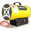 DAHTEC Riscaldatore Mobile a Gas 15 kW - Cannone Termico - Termoventilatore a Gas - Riscaldamento Radiante - Accensione Piezoelettrica - per Cantieri, Officina, Serra